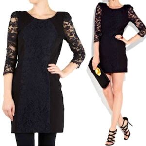 TIBI NYC Chantal Lace Dress 0 Black